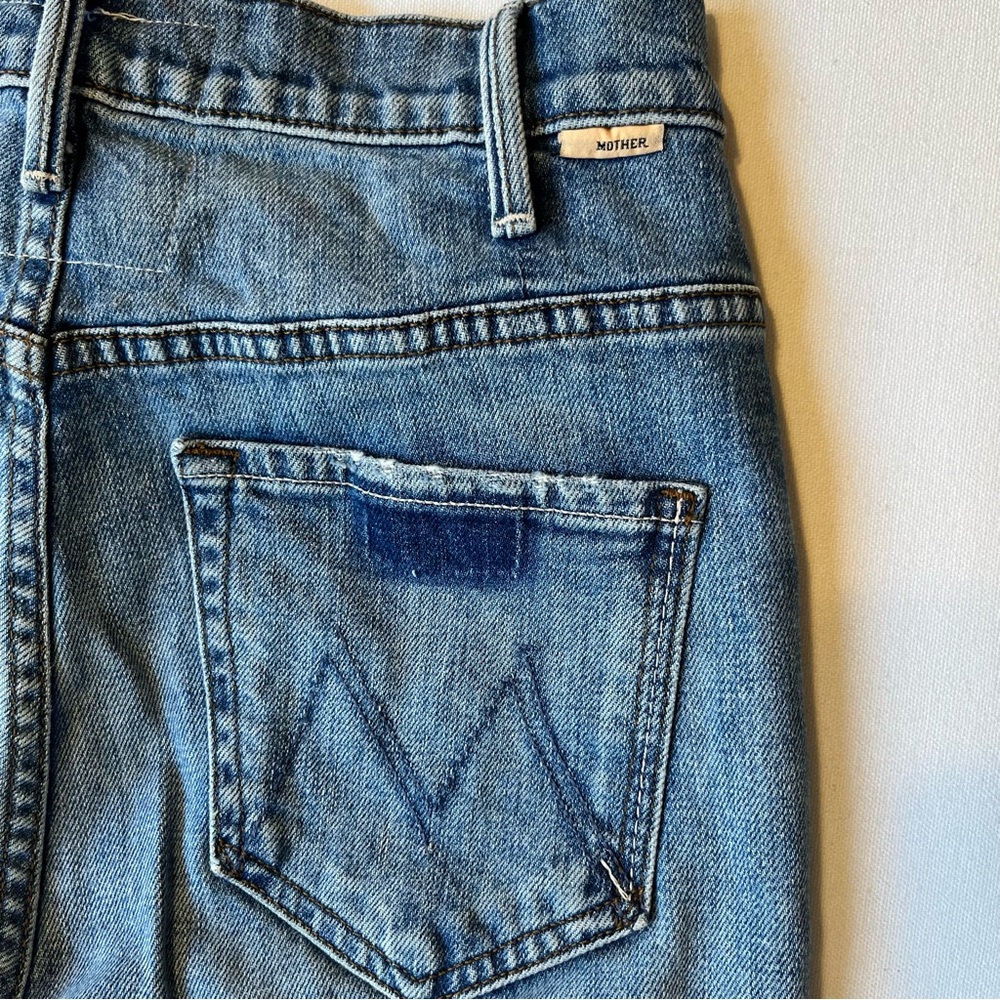 Mother Superior The Hustler Ankle Fray jeans 26 Crushing Hard medium blue wash - Picture 11 of 12